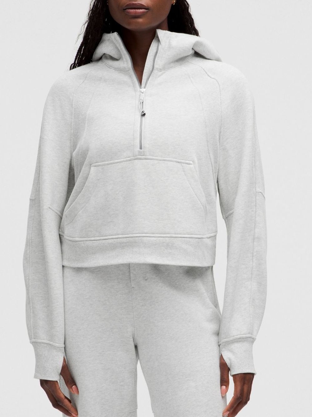 Lululemon Scuba Oversized Half Zip Hoodie Heathered Core Light Grey XL/XXL NWT - Picture 9 of 9